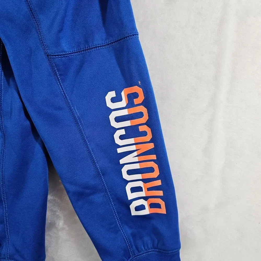 Nike Mens Therma Fit Hoodie‎ Sweatshirt Denver Broncos Zip Up Blue Size Small
